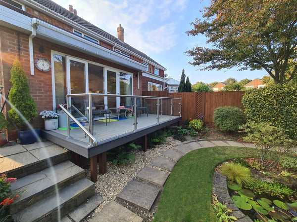 Composite Decking + Glass Balustrade