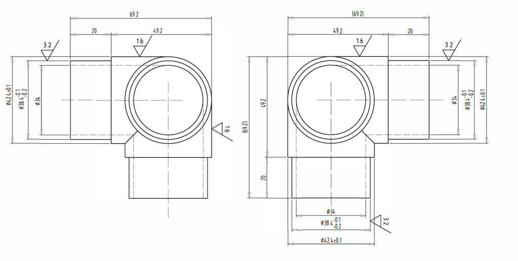 3 Way Corner Elbow