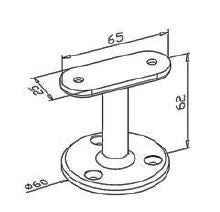 Handrail Bracket - Surface Mount (flat handrail)