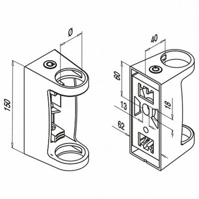 Side Fix Baluster Bracket - Q Line