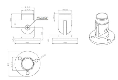 Adjustable Wall Mount Elbow