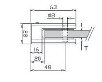 Stainless Steel Glass Clamp -  Flat Back