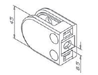 Stainless Steel Glass Clamp -  Flat Back