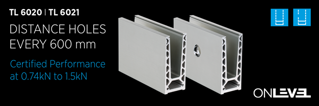 Onlevel TL 6021 Side-fixed frameless glazing channel