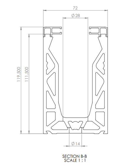 Posi-Glaze Aluminium Channel - 3 metre length