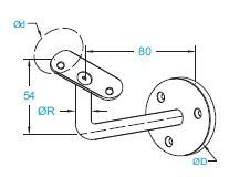 Stainless Steel handrail - Ready to fit - Flat End Caps